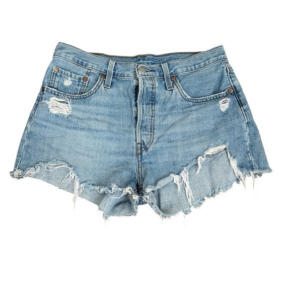 Levi's Pants - Levi's Light Blue Frayed Jean Shorts